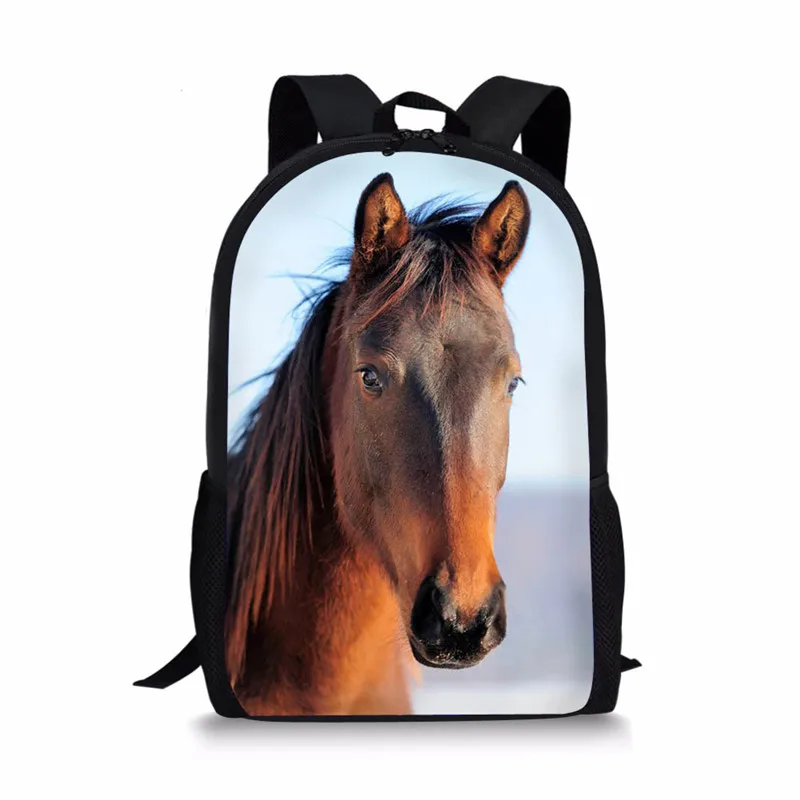 FORUDESIGNS Kids Horse Schoolbags Prints Animal Mochila Book Bag Teenager Boys Girls School Bags Orthopedic Children Bag Pack - Цвет: Z3246C