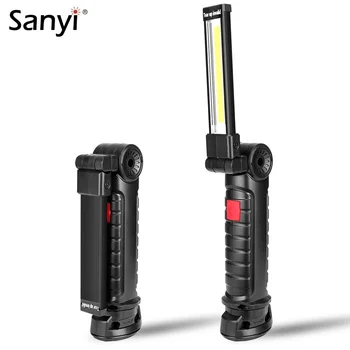 

5 Mode COB LED Magnetic Flashlight Tactical Torch White Red Work Light Portable Lantern Hanging Hook Tent Lamp For Night Fishing