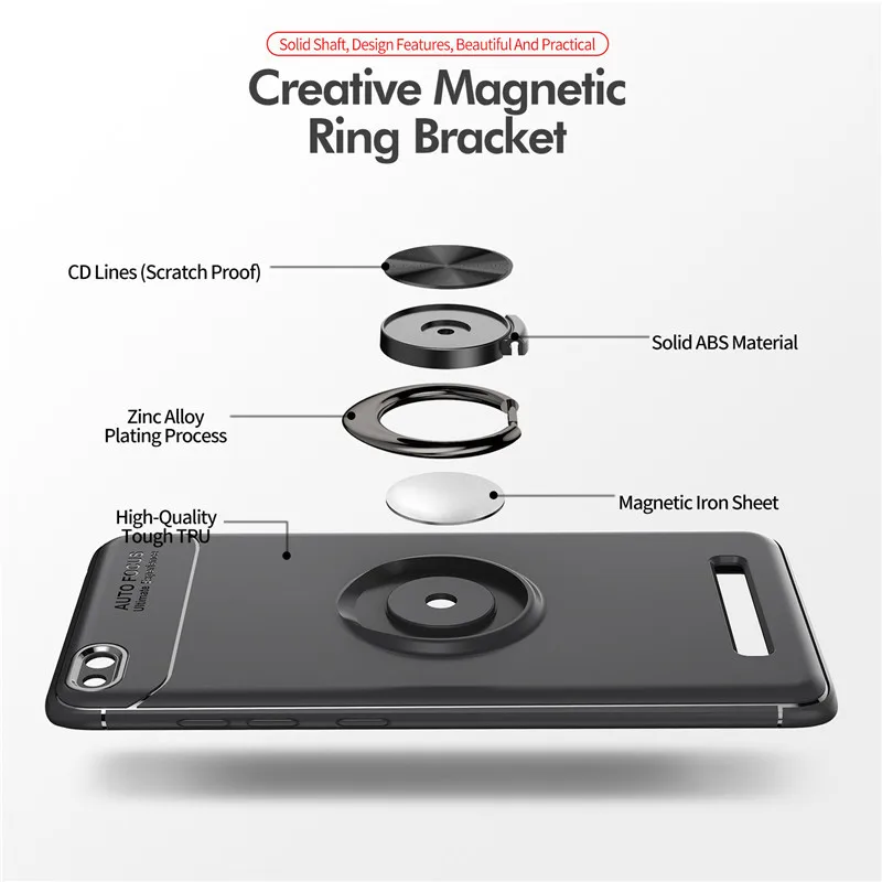 Для Xiaomi Redmi 4A чехол модный бизнес с кольцом для пальцев магнетизм держатель телефона задняя крышка для Xiaomi Redmi 4A 4X Coque