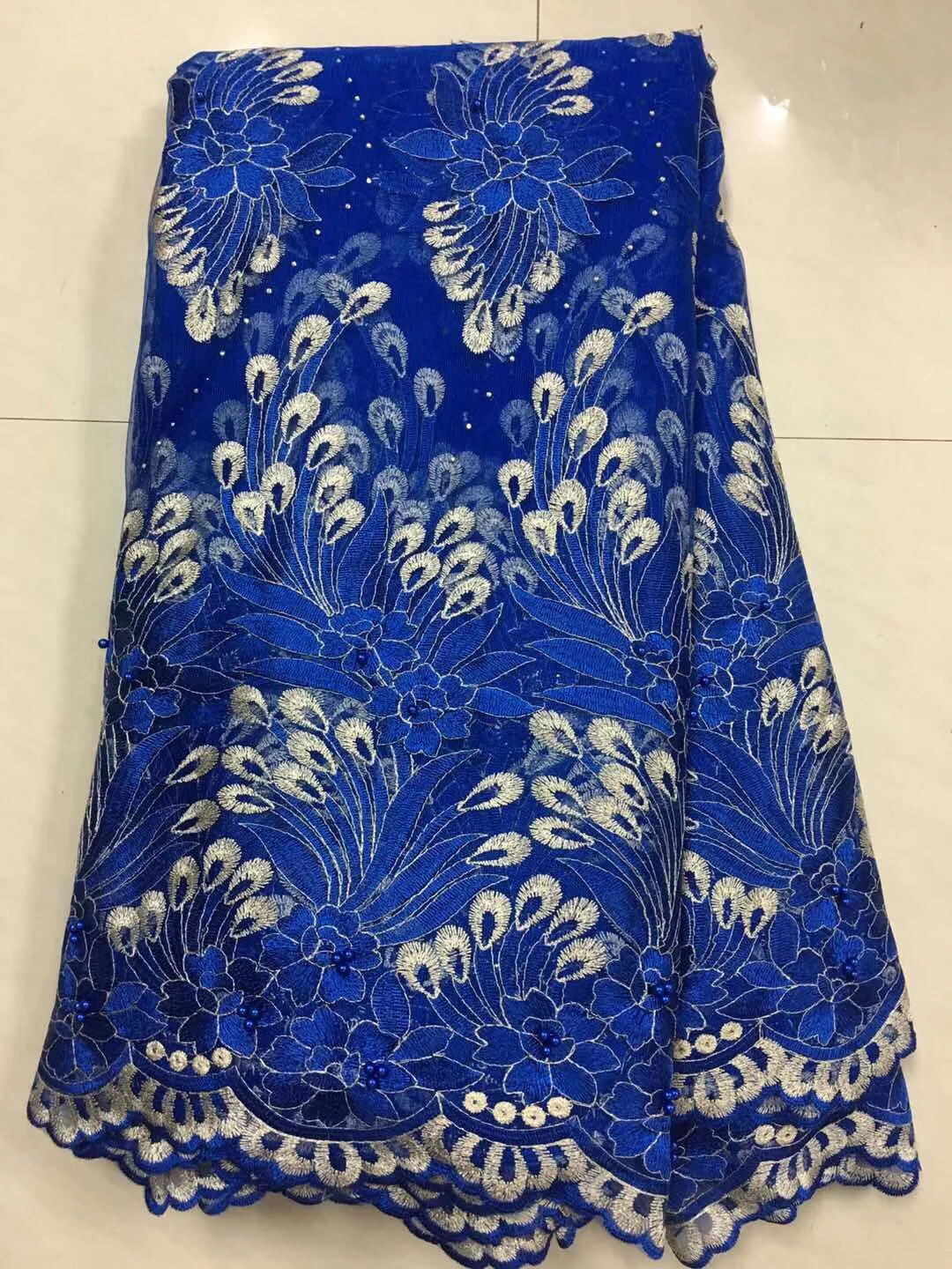 

French Net Lace Fabric 2018 Latest African Lace Fabric With Embroidery Mesh Tulle Lace Fabric High quality Nigerian Lace K-R921