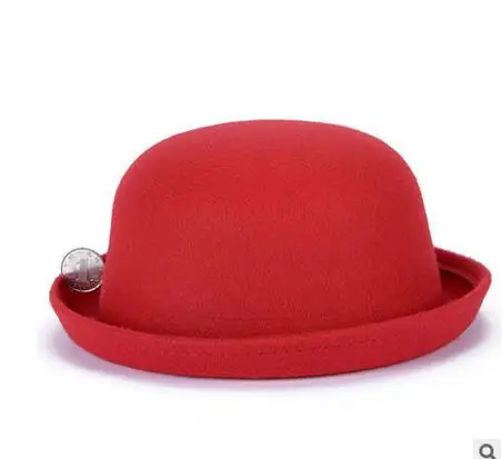 Cute Red Spring Autumn Vintage Dome women fedoras Women's Hat Children Feeling Hat Church Mother and Daughter Hats sun caps - Цвет: Adult