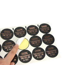 Пользовательские печать наклеек бумаги, самоклеящаяся бумага с логотип из золотистой фольги