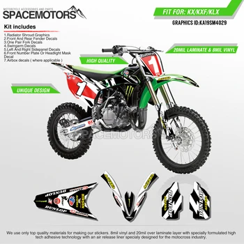 

MotoSpace Customized Team Graphics Backgrounds Decals 3M Custom Stickers For KAWASAKI KX85 KX100 2014 2015 2016 2017-2019 029