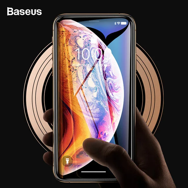 Закаленное 3D стекло Baseus 0,3 мм для iPhone Xs Max XR, полное покрытие, Защитное стекло для iPhone Xs Max, защита экрана