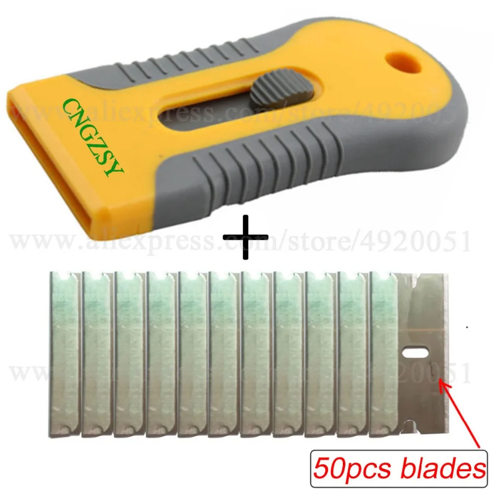 

Car Sticker Old Glue Retractable Scraper Ceramic Paint Utility Practical Floor Cleaner Window Squeegee with 50pcs Blades E16+50M