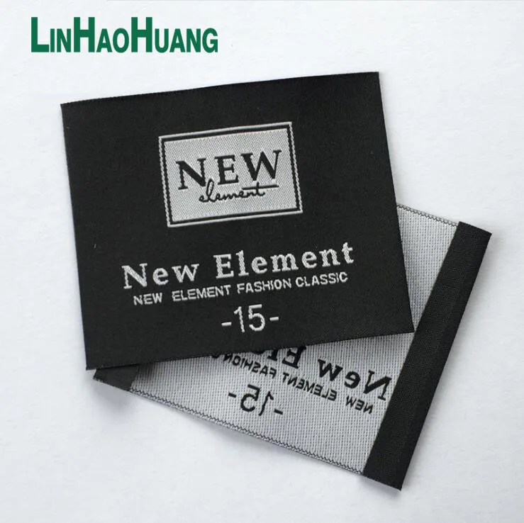 

Wholesale 1000pcs customized garment medium size labels/woven labels/clothing label/embroidered tag Loop fold 2016091201
