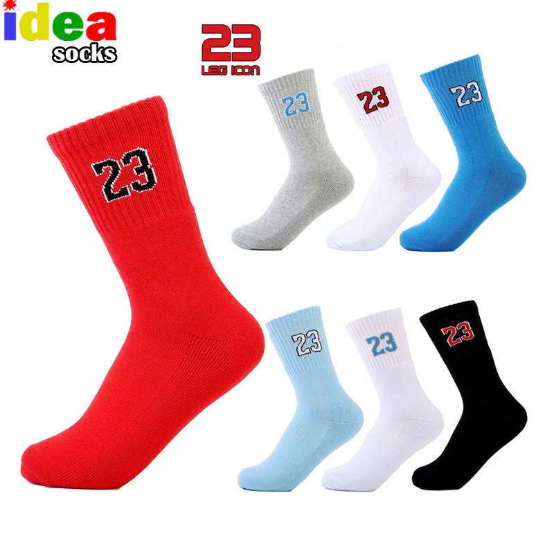High quality brand men s Jordan NO 23 Professional Basketball socks sport elite thick red socks