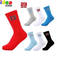 High quality brand men s NO 23 Professional Men Basket socks elite thick red socks male