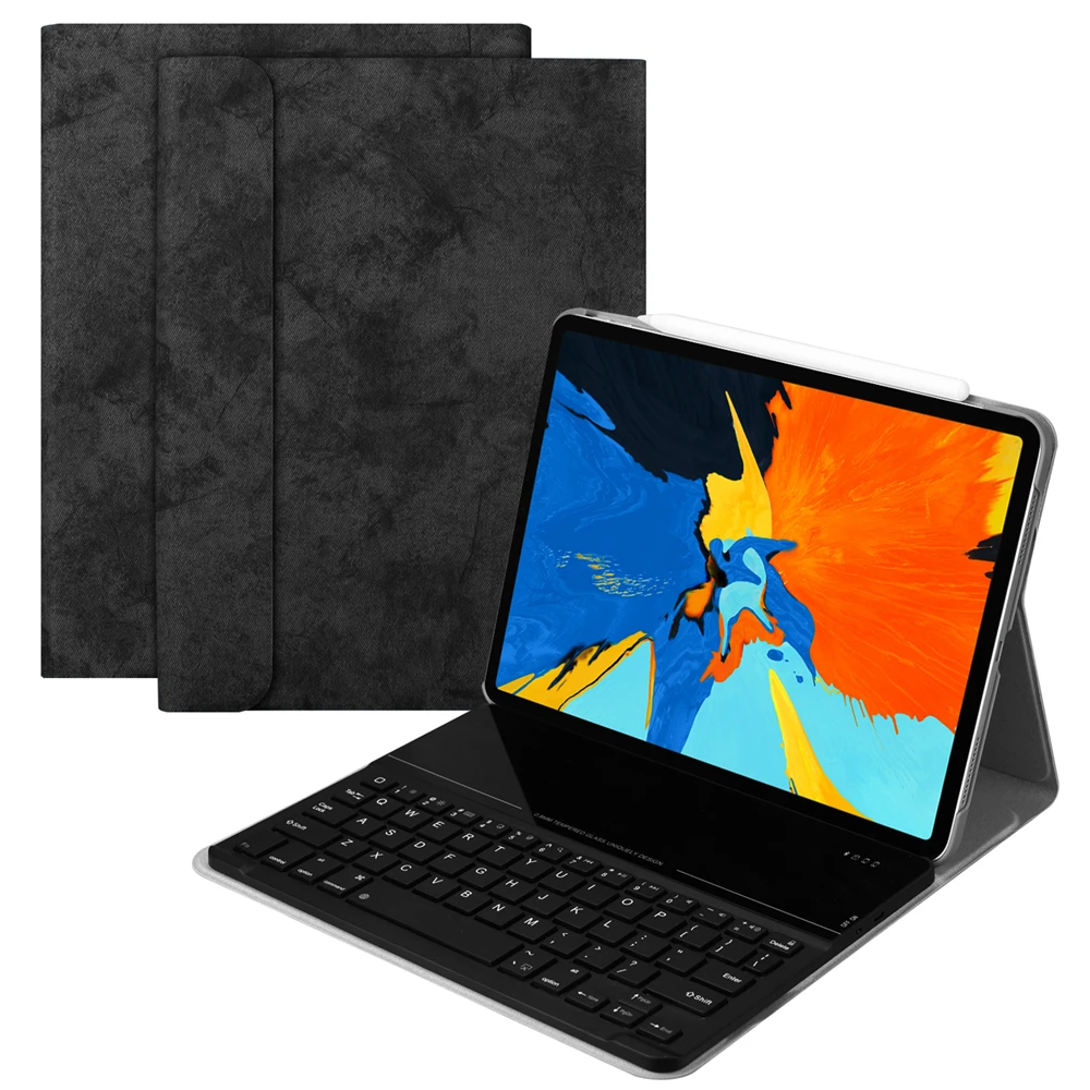 Для нового iPad Pro 11 дюймов 2018 чехол с клавиатурой Kemile смарт-чехол подставкой W Bluetooth