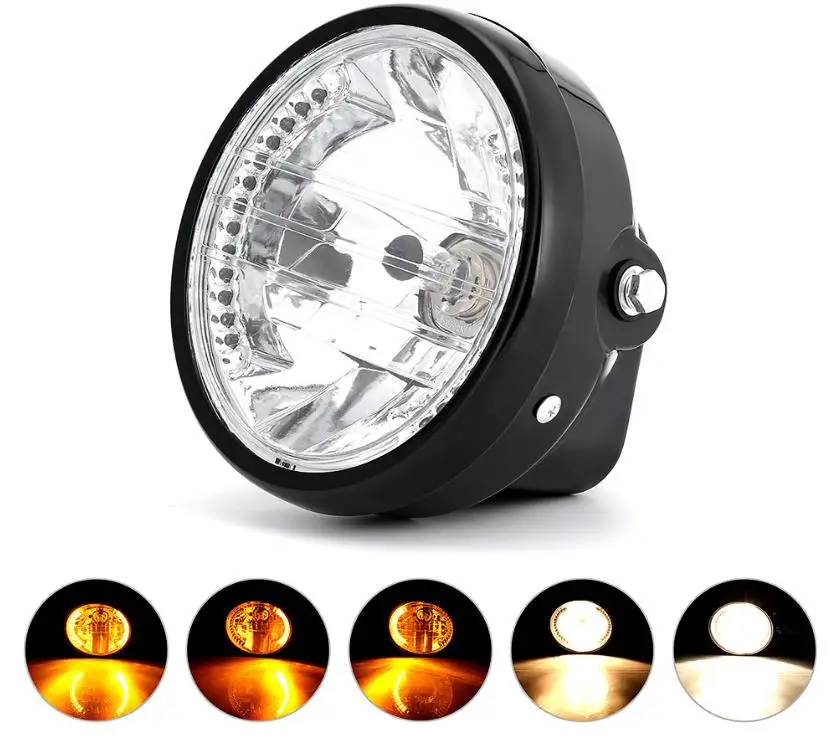 

7" Clear LED Motorcycle Headlight Halogen Angel Eye Turn Signal Light Indicators Blinker for Honda Harley Kawasaki Yamaha Suzuki