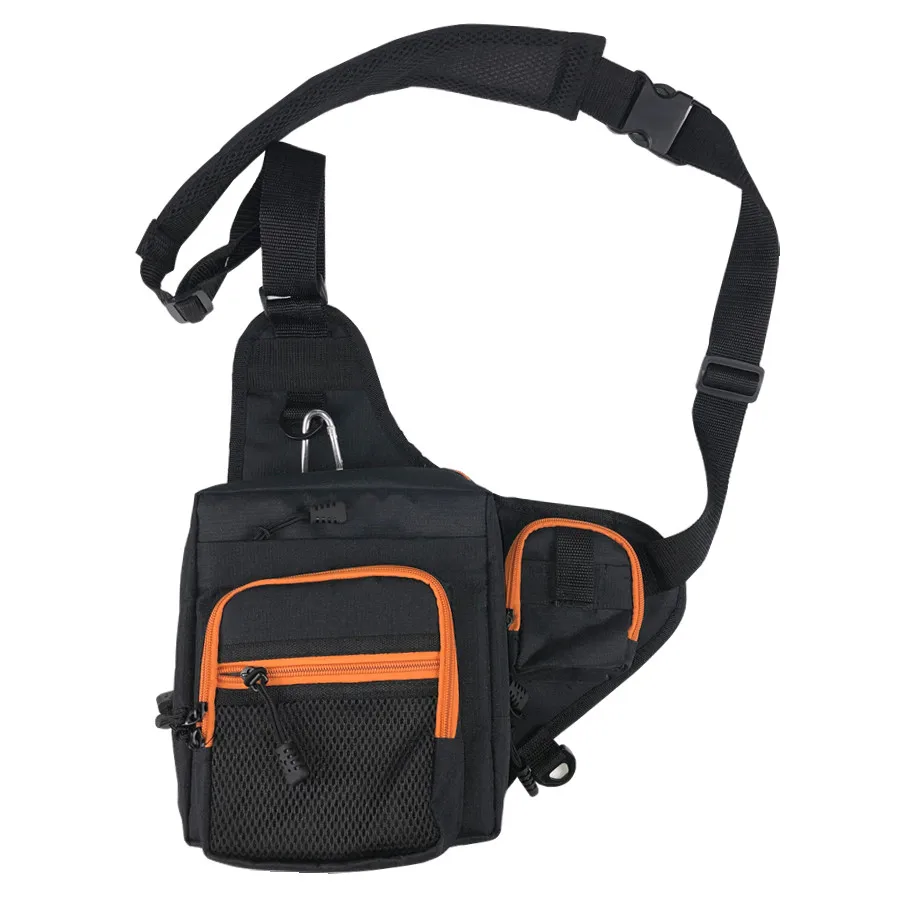 

Fishing Sling Pack Shoulder Sling Fish Bag Canvas Waterproof Lure Tackle Bag Waist Pack Multi-Purpose Bag for Fishing
