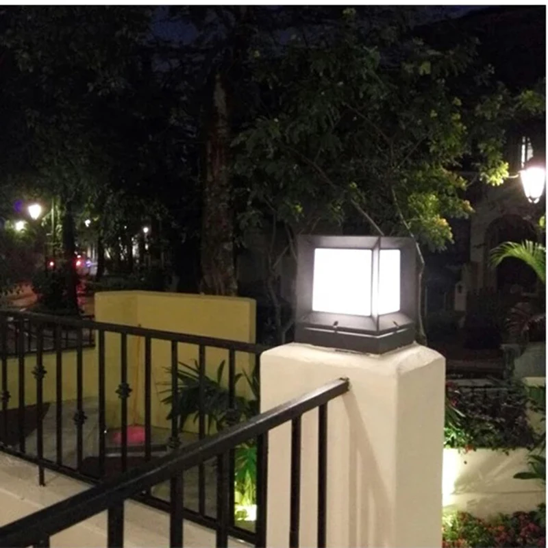 Nordic Black White IP44 Waterproof Solar LED Outdoor Garden Lighting Patio Lamp With Sensor for Floor Decor Country House Street