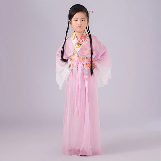 새로운 도착 성능 의류 어린이 중국 고대 의상 소녀 춤 옷 공주 의상 무대 성능