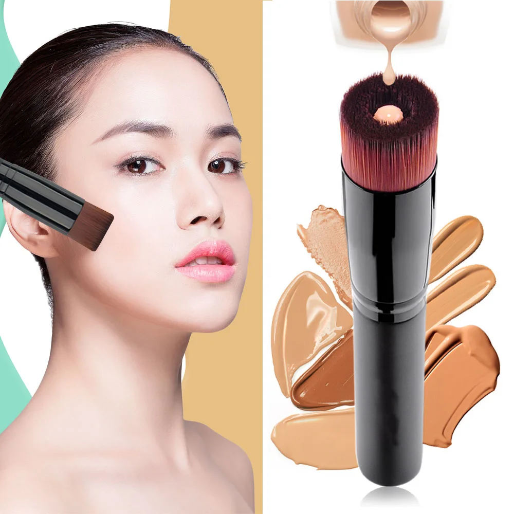 

Liquid Foundation brush High Quality BB Cream Concealer Brush Makeup Tools pincel-de-maquiagem Single Black Metal Wooden Brush