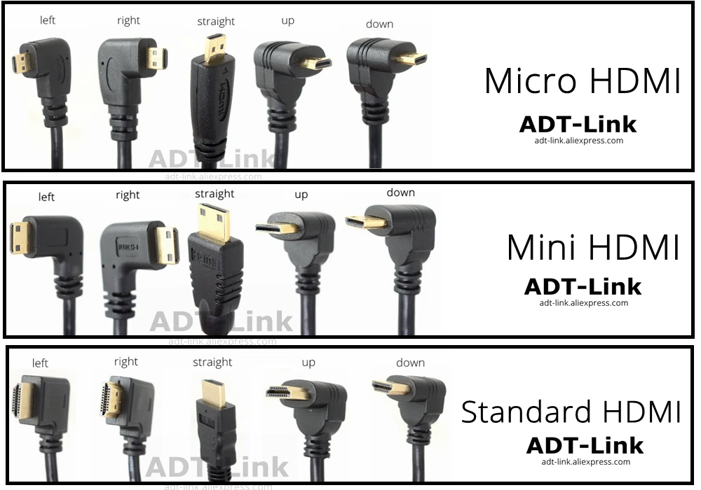 Угловой HDMI Micro HDMI кабель d-типа левый и правый и вверх и вниз 1,4 3D 1440P кабель адаптер для HDTV XBox мобильный телефон Настольный кабель