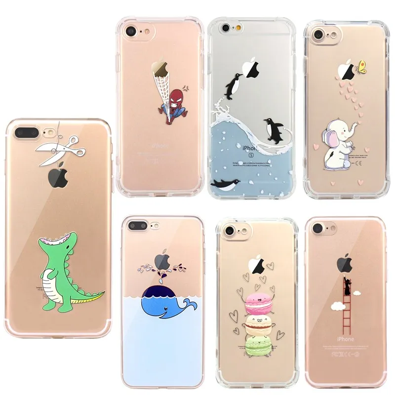 Cute Dinosaur Silicon Soft TPU For coque iphone 7 Phone