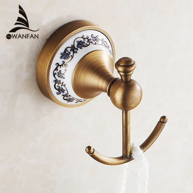 Robe Haken Europäischen Stil Antiker Bronze Keramik Kleiderhaken Wand Kleiderhaken Haken Bad accessoires HJ 1801F Billig
