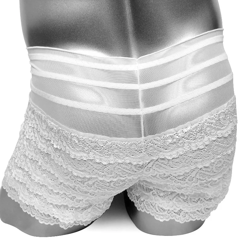 Sexy Mens Ruffle Lace Panties Dance Bloomers Sexy Lingerie Sissy Frilly Knickers Pettipants Fetish Layered Boyshort Underwear 4