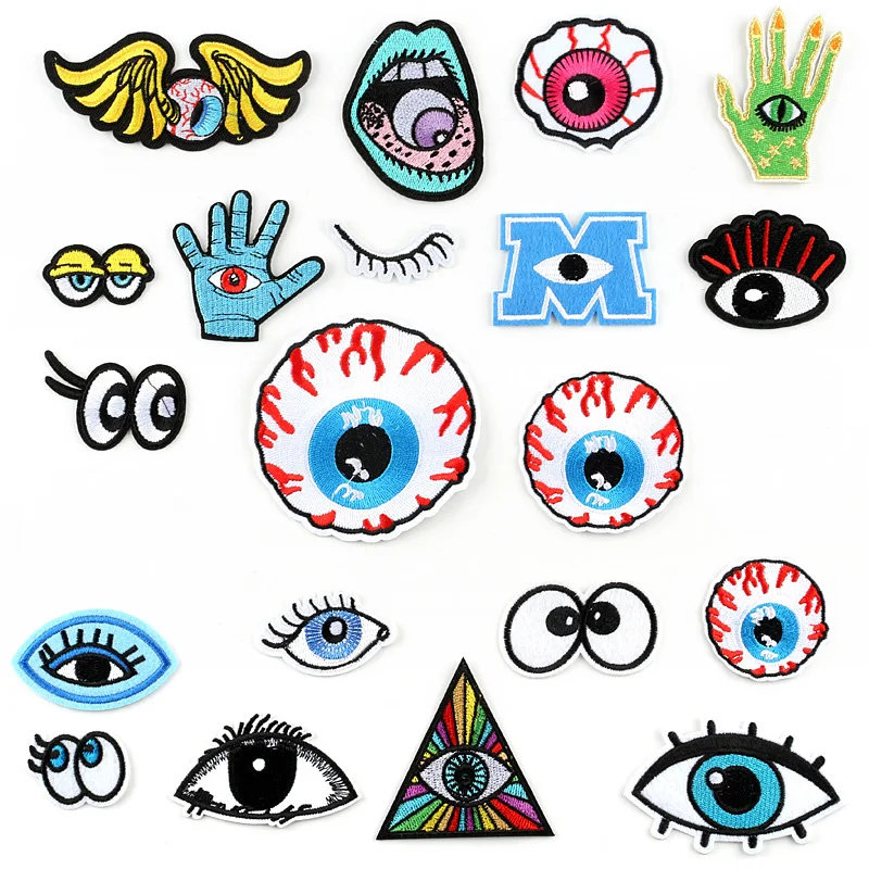 

Bleeding Eyeball Patch Cartoon Eyes Patch Cartoon Iron On Patches Kids DIY Cute Sewing Finger Embroidered Patches For Clothing @