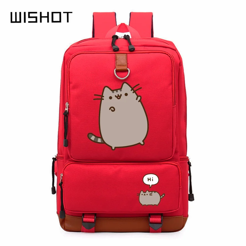 WISHOT Pusheen Cat cute unicorn backpack schoolbag casual backpack