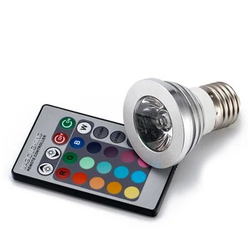 

RGB Led Bulb E27 GU10 MR16 12V Dimmable Light 3W Magic Holiday Decor RGB Lights +Remote Control Colorful Night Lighting