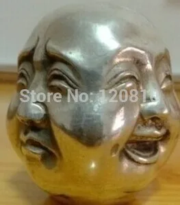 

Precious Chinese Tibet silver , copper statues of the Buddha's head - emotional