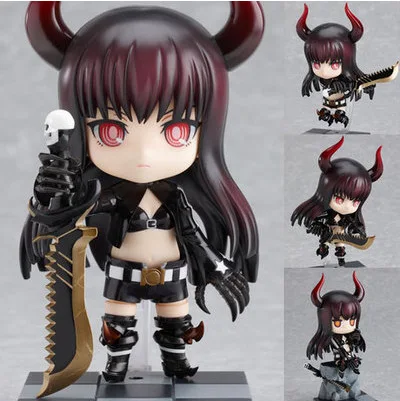 

10cm Cute 4" Black Rock Shooter Gold Saw Nendoroid Action Figure Red Devil PVC Figure Model Exchangeable Parts Toy #145
