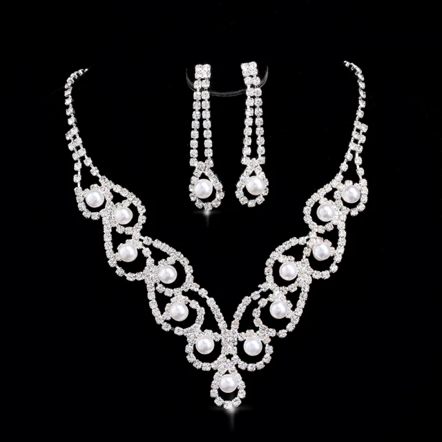 2018 Fashion Wedding Jewelrys Weddings Sweet Bride Bridesmaid Dance 2018 Fashion Wedding Jewelrys Weddings Sweet Bride Bridesmaid Dance Jewelry Sets Pearl Necklace Earrings 2