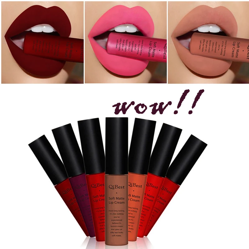 Matte Nude Lipstick Brand Waterproof Lip Kit Pigment Dark Red Black Long Lasting Lip Gloss Lot Women Makeup#