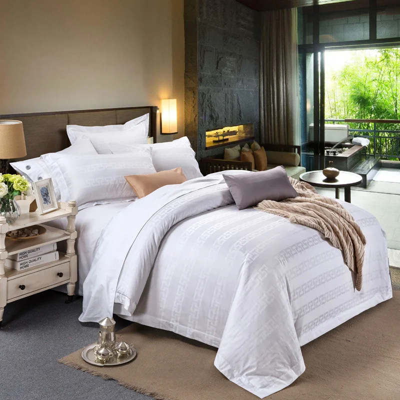 ARNIGU 100 Cotton Jacquard Hotel Bedding Set Queen King Super King
