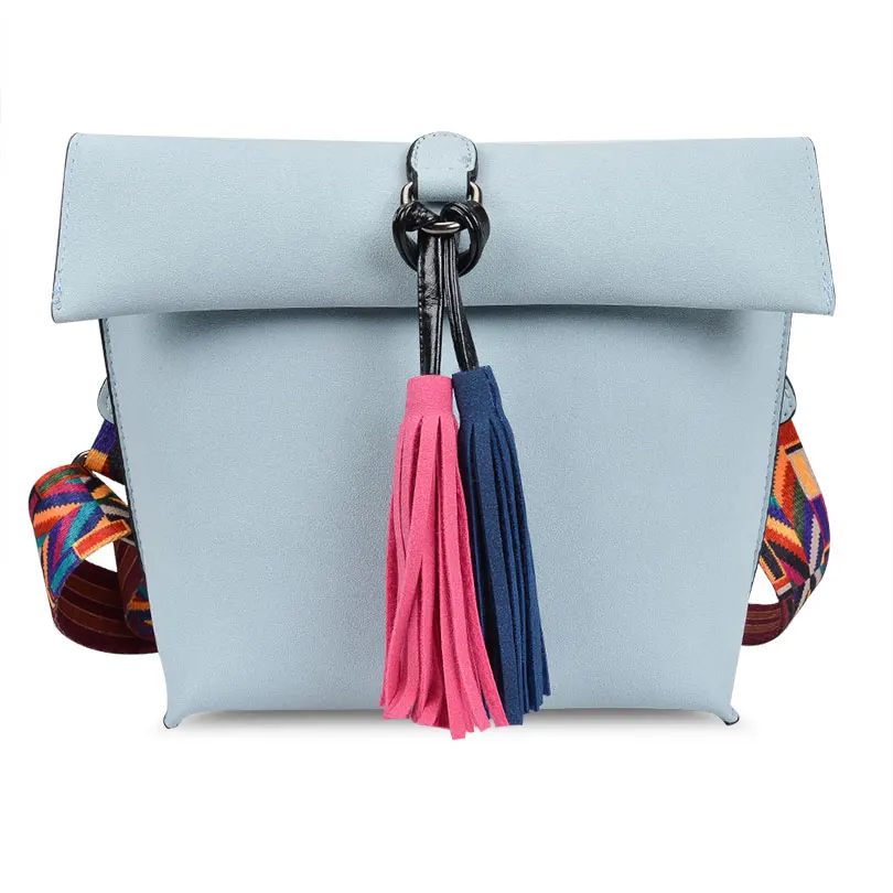 Antbook Vintage Women Bag Pu Leather Tassel Women Messenger Bag Solid Women Shoulder Bag Designer High