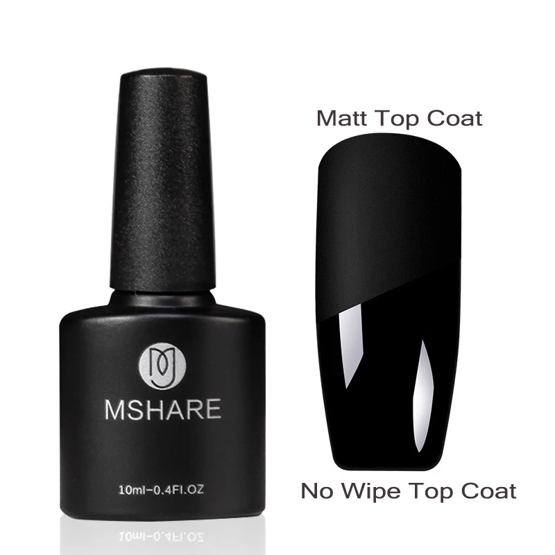 MSHARE Matt Top Coat Гель-лак матовый не липкий 10 мл UV Led Soak Off лак для ногтей скучно матовая поверхность постоянный гель лак - Цвет: No Wipe Matt Top