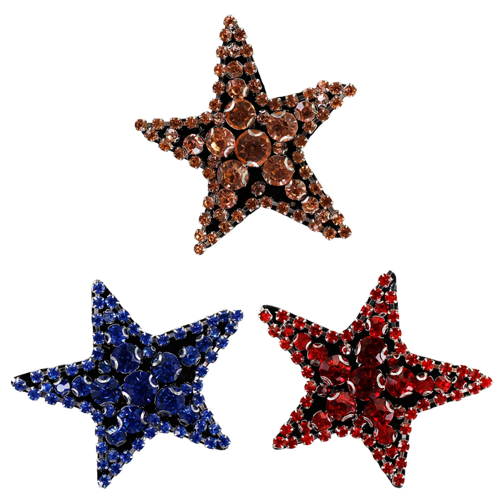 

20pieces Rhinestone Star Beaded Diamond Patch Crystal Badges Brooches for Clothes Shoes Bag Decorated Sewing Applique TH1319