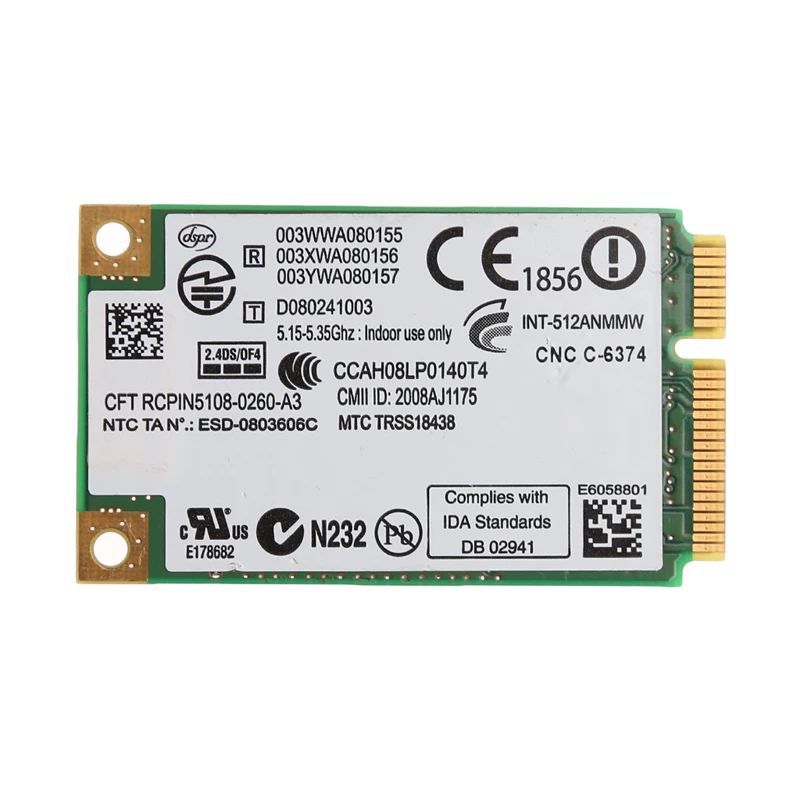 Планшет для Link Intel 5100 WIFI 512AN_MMW 300M Mini PCI E плата беспроводная WLAN карта 2 4/5 ГГц|Сетевые