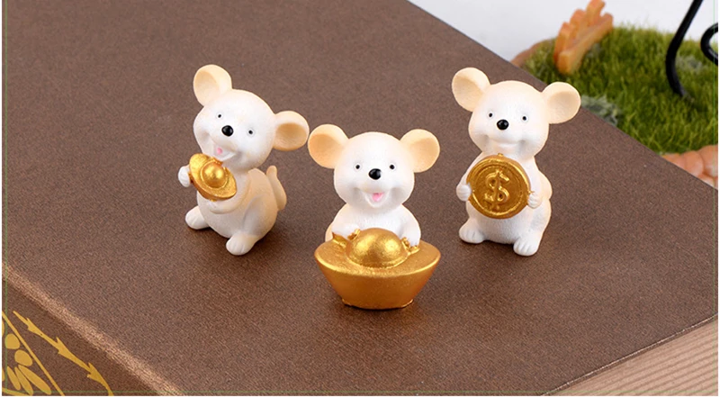 Миниатюрная фигурка Fortune mouse, сказочный мини-сад, украшение для дома, офиса, гостиной, современные аксессуары, животные, смола, Декор