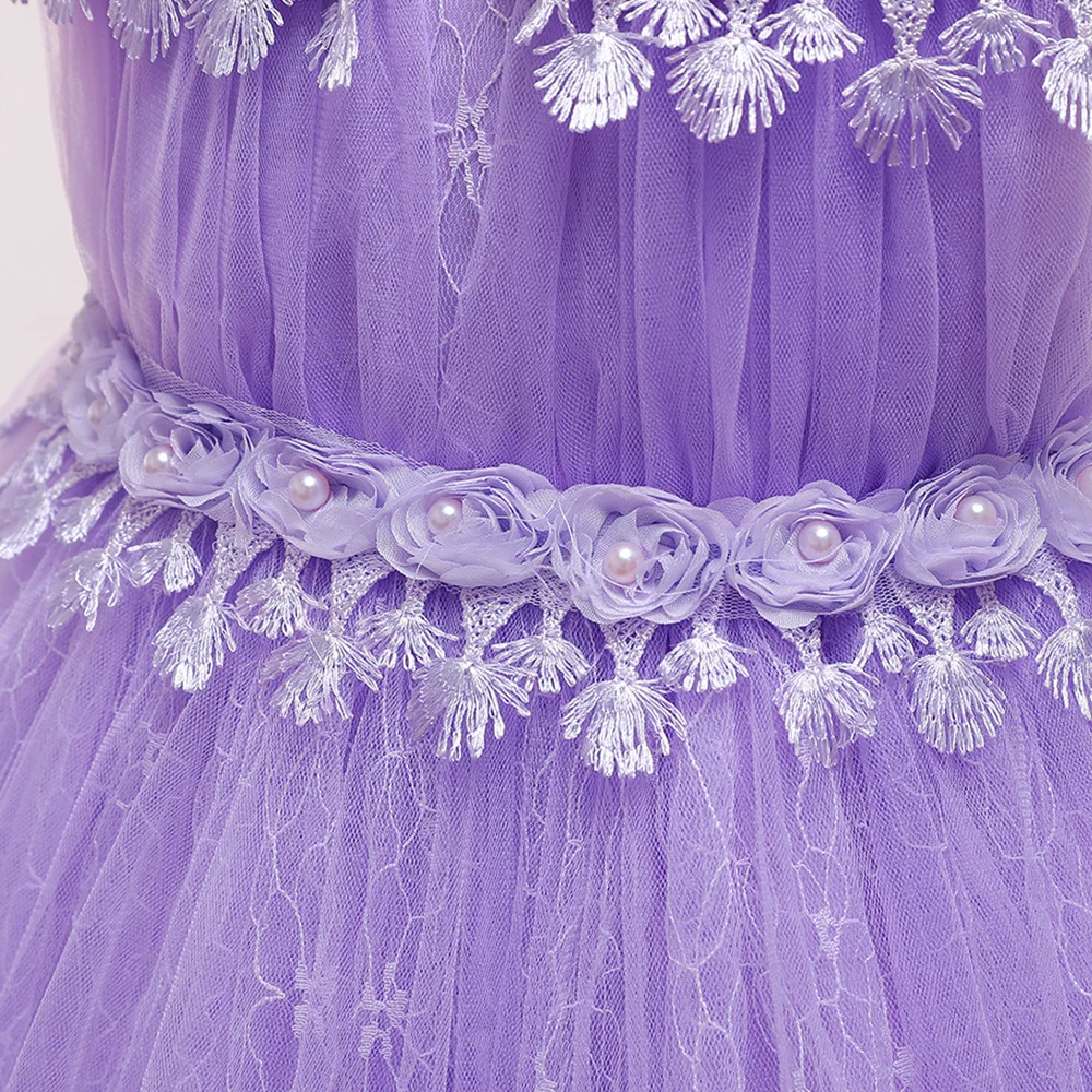 Современные платья для маленьких детей; праздничные платья; коллекция года; бальное платье; Пышное Платье; фиолетовые платья с цветочным узором для девочек на свадьбу