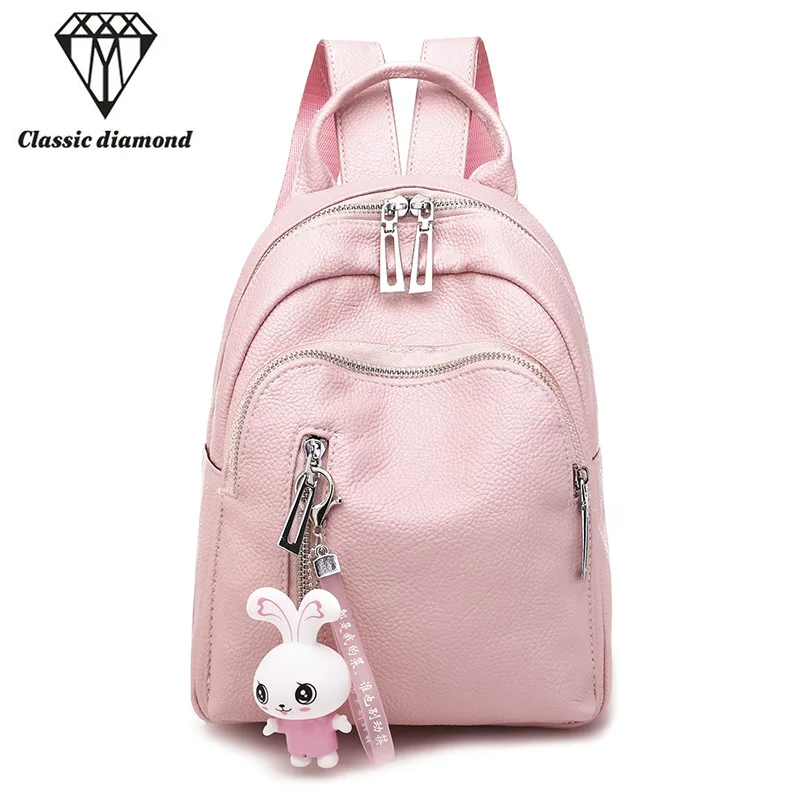

Fashion Pink Leather Mini Backpacks for Women 2018 School Bags for Teenage Girls Cute Small Backpack Can Be Gift for Children