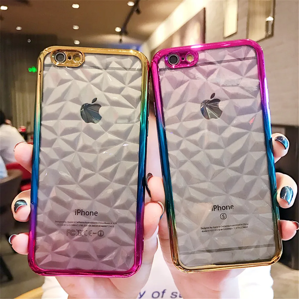 Case For OPPO F3 F5 F7 A83 A5 Luxury Plating 3D Diamond Pattern Phone Oppo R15PRO R11s Transparent Silicone Soft Cases |
