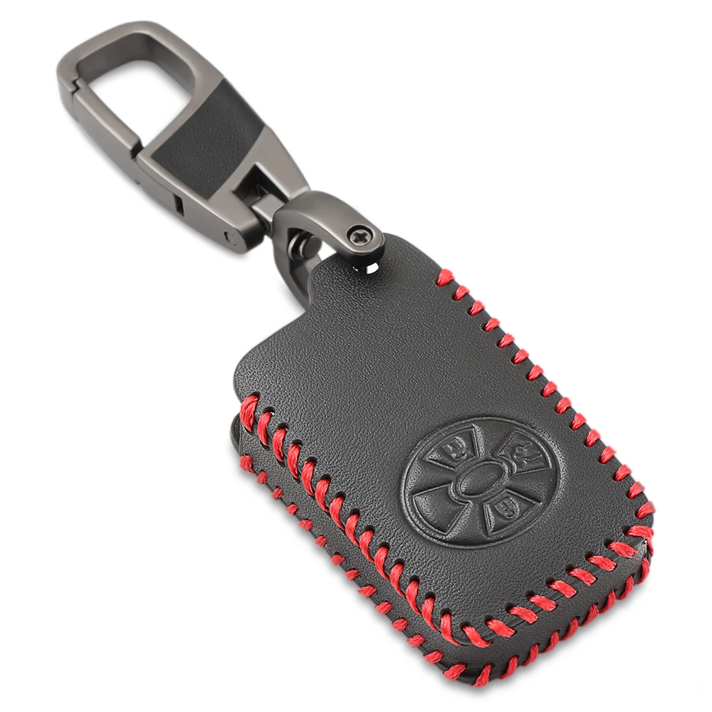 

3 Buttons Leather Car Key Cover For Toyota Premio Avalon Camry Smart Keyless Case Wallet KeyChain