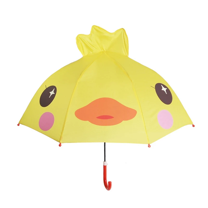 Cute Cartoon Children Umbrella animal creative long-handled 3D ear modeling kids umbrella For boys girls Cat Duck - Цвет: 10