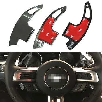 

A-welt 2pcs High Quality Aluminum Steering Wheel Shift Paddle Shifter Extension For Ford 2015-2017 Mustang car styling