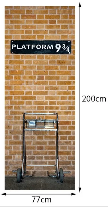 Горячая платформа кирпичная стена стиль стены стикер s DIY фреска спальня домашний декор плакат ПВХ водонепроницаемая дверь стикер 3D наклейка 77*200 см