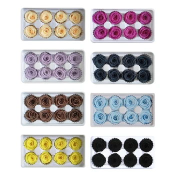 

8PCS/set 5CM Preserved Flowers Flower Immortal Rose diameter mothers day gift Eternal Life Flower Material gift box High Quality