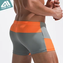 Ampact, Мужская одежда для плавания в стиле пэчворк, лето, быстросохнущие шорты для плавания, пляжные шорты, серфинг плавание, сексуальные мужские плавки, AM6003