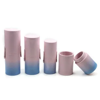 

1pc Professional PU Leather Makeup Brushes Cup Empty Portable Makeup Brush Round Pen Holder Container Organizer Cosmetic Tool