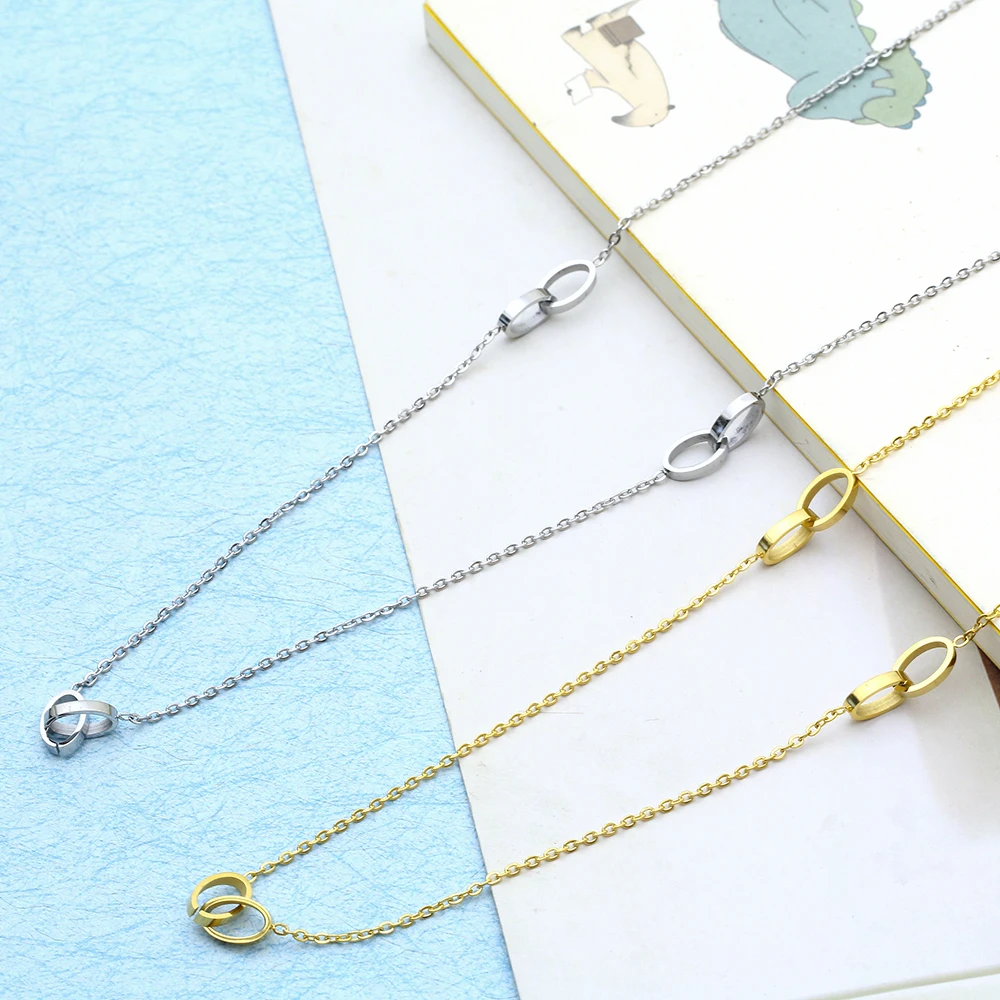 ZUUZ длинное ожерелье, ювелирные изделия из нержавеющей стали, аксессуары, модные ожерелья-цепочки и подвески для женщин, женское серебряное Золотое ожерелье