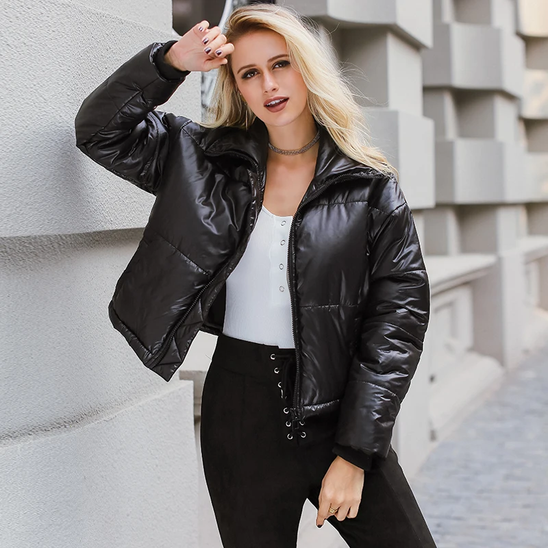 Lily Rosie Girl Casual Cropped Padded Jacket Winter Coat Women Jacket