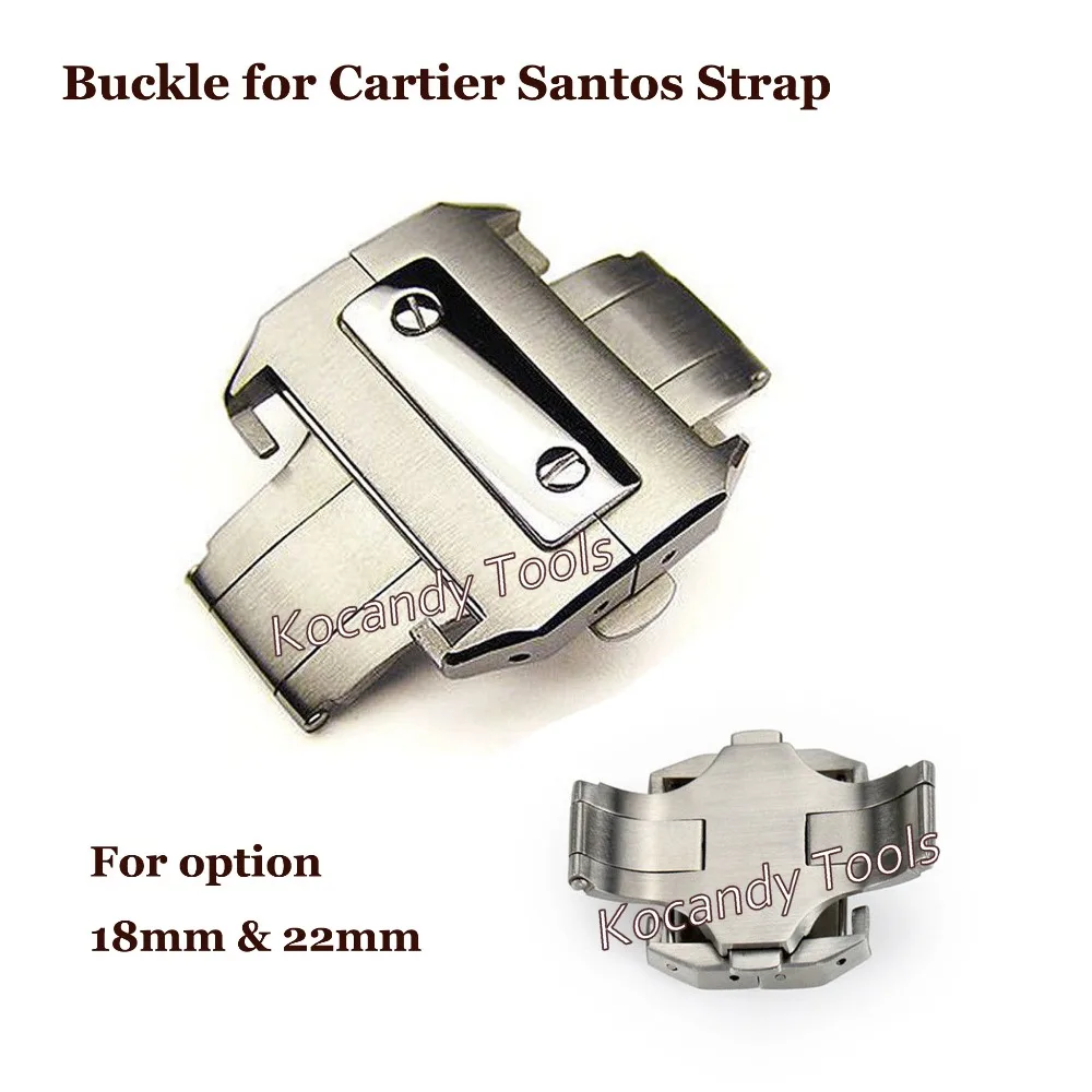 Застежка-бабочка из нержавеющей стали для Cartier Santos ремешок очень большой ремешок 18 мм 22 мм