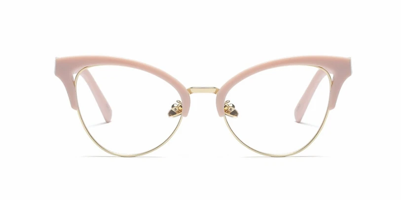 Half Frame Cat Eye Hollow Glasses Frames Women Trending Optical Fashion Computer Glasses 45640