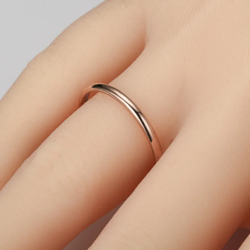 2 мм титановая сталь чрезвычайно простые тонкие кольца для мужчин женщин Серебро Золото Черный Розовое золото мульти ювелирные изделия Женское свадебное Подарочное кольцо